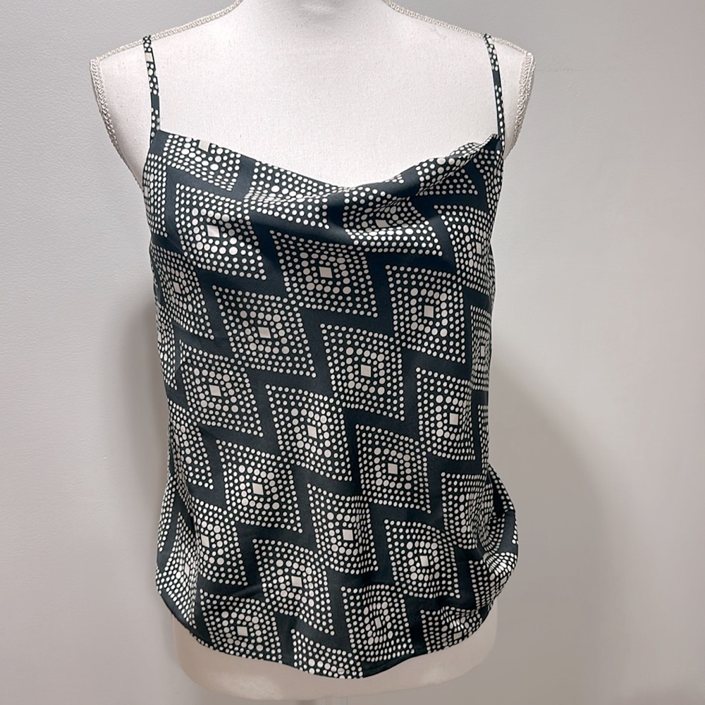 Banana Republic Geometric Strappy Cowl Neck Blouse Baby Doll Size XS